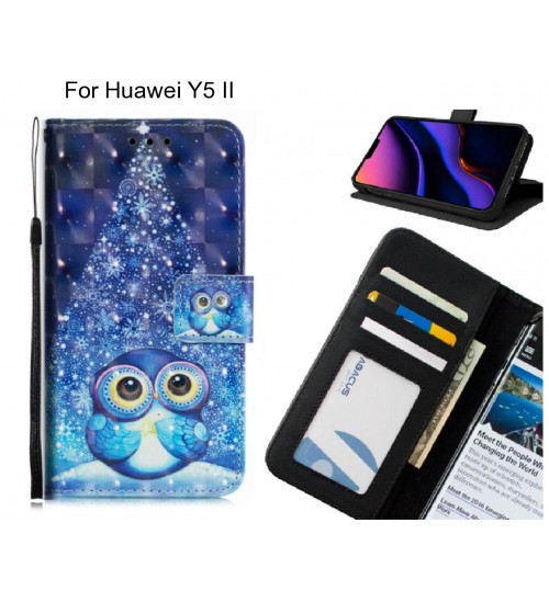 Huawei Y5 II Case Leather Wallet Case 3D Pattern Printed