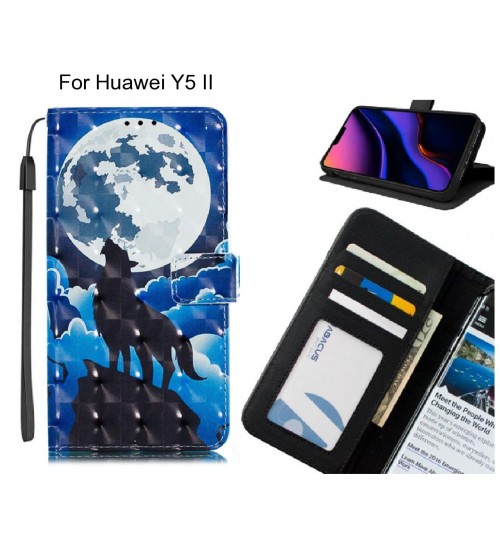 Huawei Y5 II Case Leather Wallet Case 3D Pattern Printed