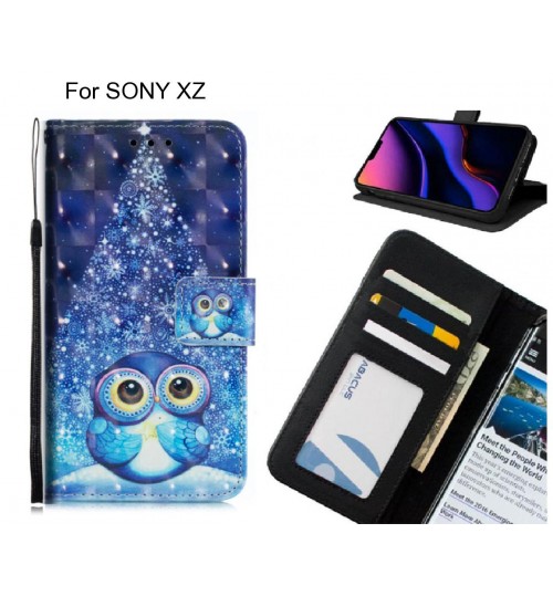 SONY XZ Case Leather Wallet Case 3D Pattern Printed