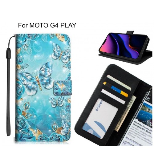 MOTO G4 PLAY Case Leather Wallet Case 3D Pattern Printed