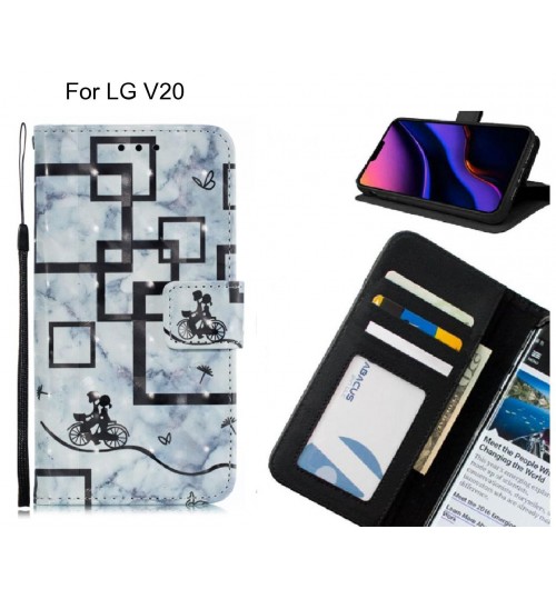 LG V20 Case Leather Wallet Case 3D Pattern Printed