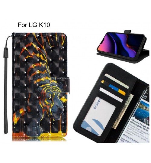 LG K10 Case Leather Wallet Case 3D Pattern Printed