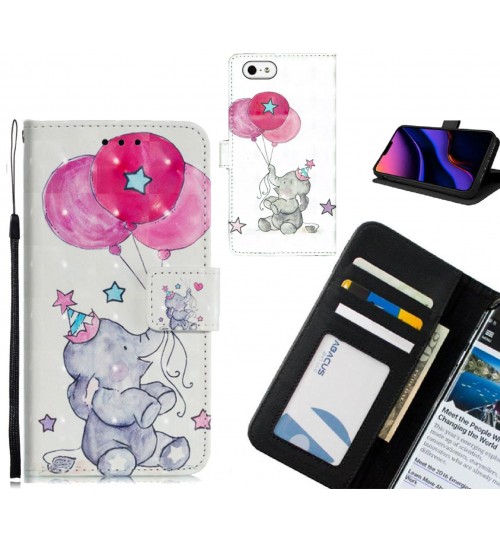 IPHONE 5 Case Leather Wallet Case 3D Pattern Printed