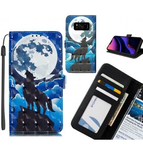 Galaxy S8 Case Leather Wallet Case 3D Pattern Printed