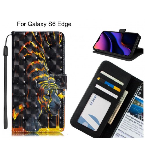 Galaxy S6 Edge Case Leather Wallet Case 3D Pattern Printed