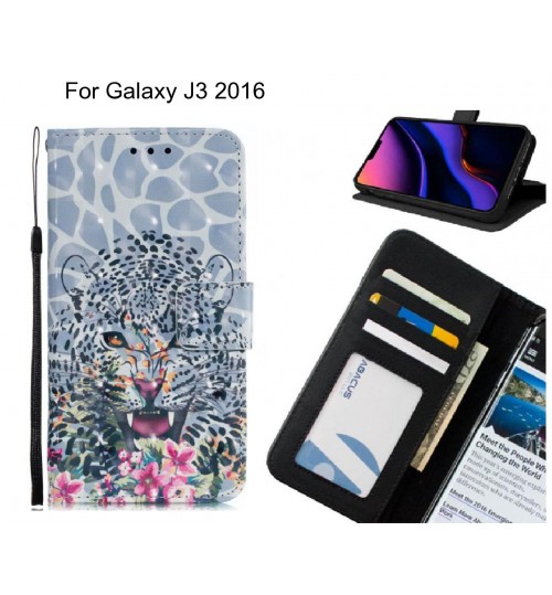 Galaxy J3 2016 Case Leather Wallet Case 3D Pattern Printed