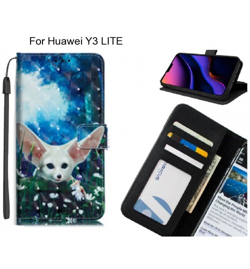 Huawei Y3 LITE Case Leather Wallet Case 3D Pattern Printed