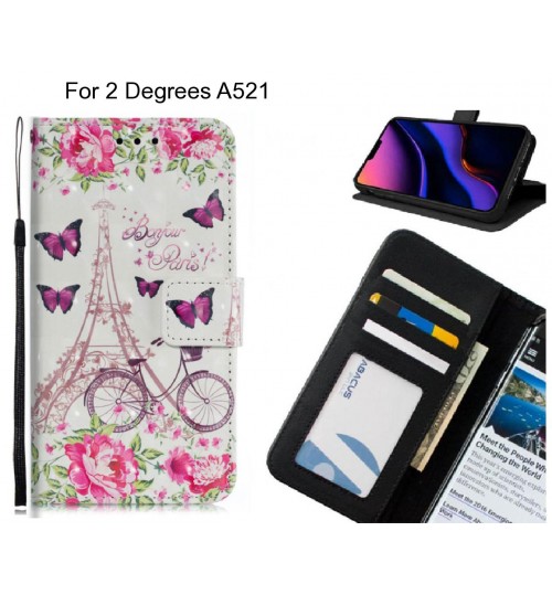 2 Degrees A521 Case Leather Wallet Case 3D Pattern Printed