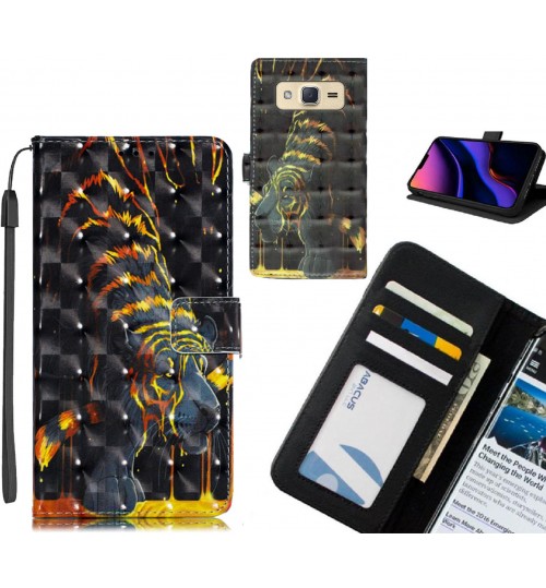 Galaxy J2 Case Leather Wallet Case 3D Pattern Printed