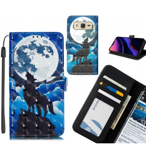 Galaxy J2 Case Leather Wallet Case 3D Pattern Printed