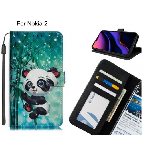 Nokia 2 Case Leather Wallet Case 3D Pattern Printed