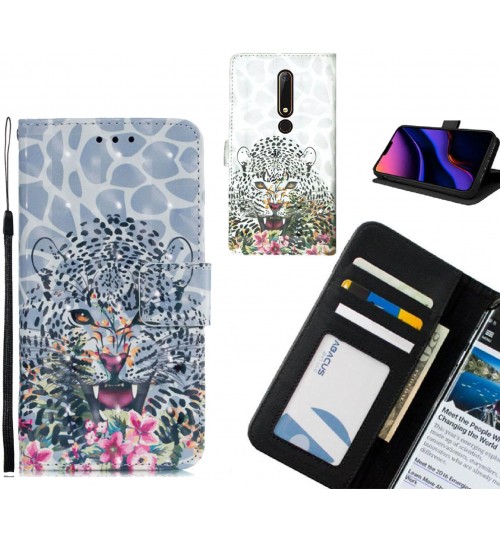 Nokia 6.1 Case Leather Wallet Case 3D Pattern Printed