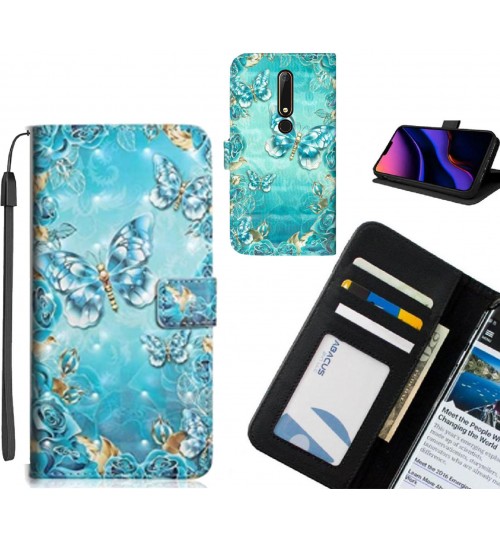 Nokia 6.1 Case Leather Wallet Case 3D Pattern Printed