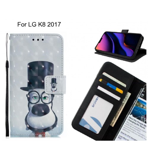 LG K8 2017 Case Leather Wallet Case 3D Pattern Printed
