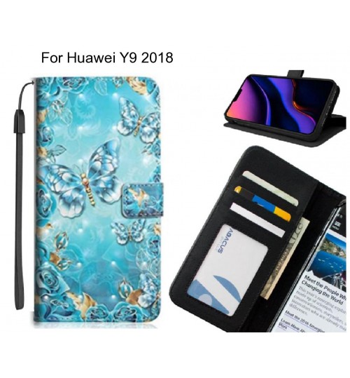 Huawei Y9 2018 Case Leather Wallet Case 3D Pattern Printed