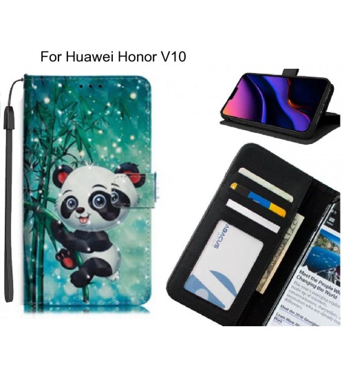 Huawei Honor V10 Case Leather Wallet Case 3D Pattern Printed