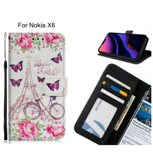 Nokia X6 Case Leather Wallet Case 3D Pattern Printed