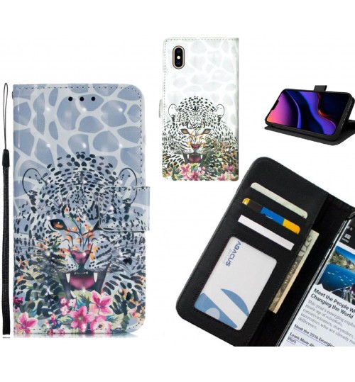 iPhone XS Max Case Leather Wallet Case 3D Pattern Printed