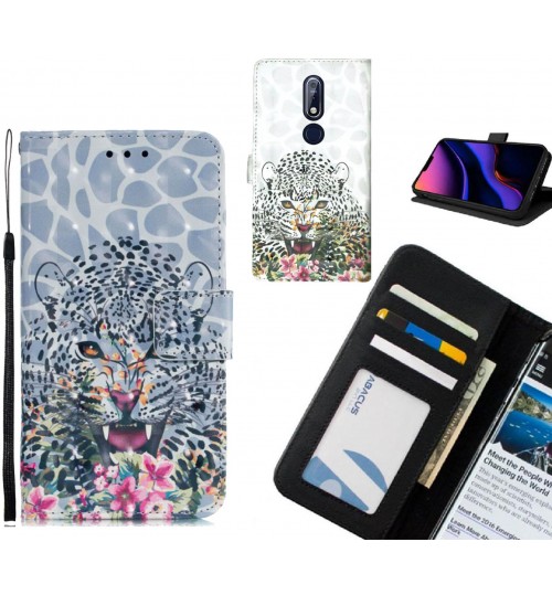 Nokia 7.1 Case Leather Wallet Case 3D Pattern Printed