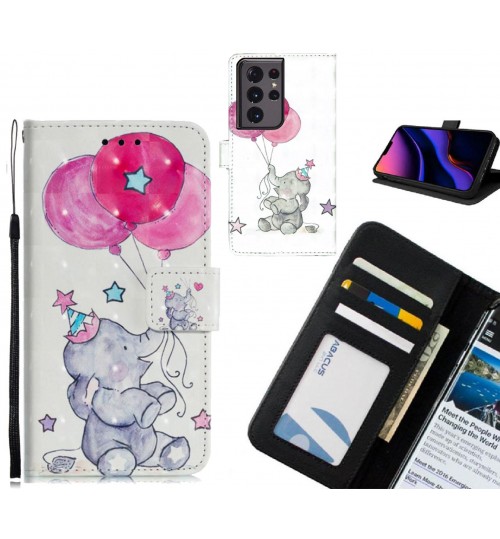 Galaxy S21 Ultra Case Leather Wallet Case 3D Pattern Printed