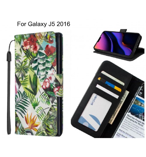 Galaxy J5 2016 Case Leather Wallet Case 3D Pattern Printed