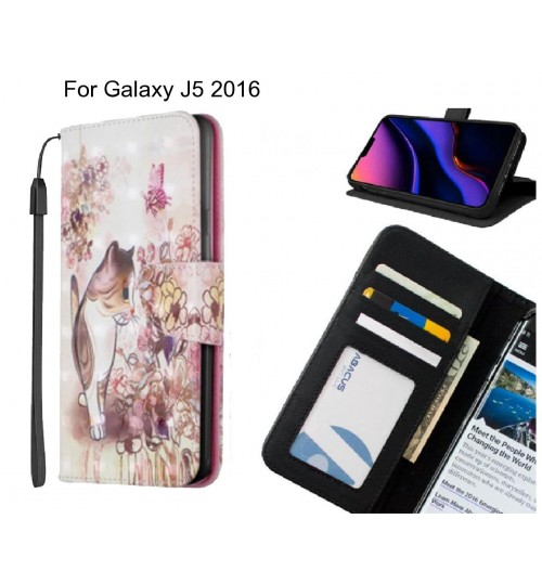 Galaxy J5 2016 Case Leather Wallet Case 3D Pattern Printed