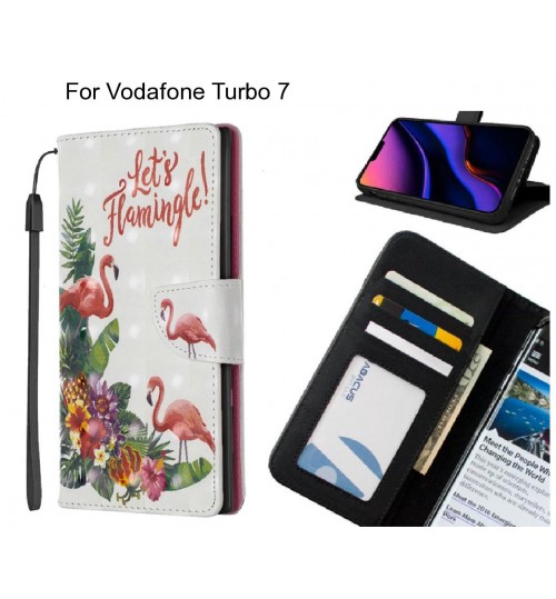 Vodafone Turbo 7 Case Leather Wallet Case 3D Pattern Printed