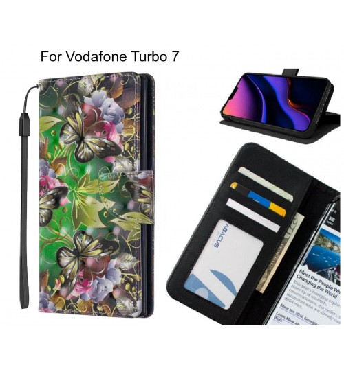 Vodafone Turbo 7 Case Leather Wallet Case 3D Pattern Printed