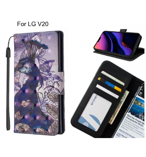 LG V20 Case Leather Wallet Case 3D Pattern Printed