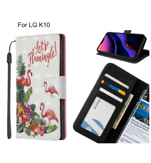 LG K10 Case Leather Wallet Case 3D Pattern Printed