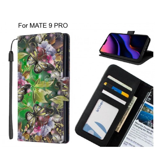 MATE 9 PRO Case Leather Wallet Case 3D Pattern Printed