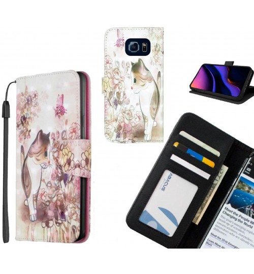 Galaxy S6 Case Leather Wallet Case 3D Pattern Printed