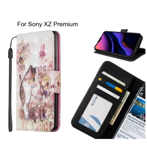 Sony XZ Premium Case Leather Wallet Case 3D Pattern Printed