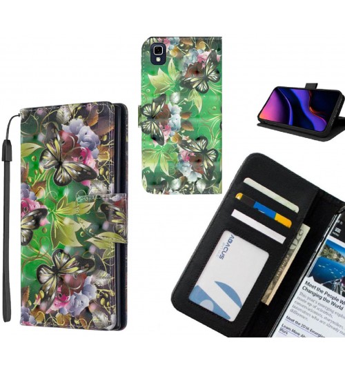 LG X power Case Leather Wallet Case 3D Pattern Printed
