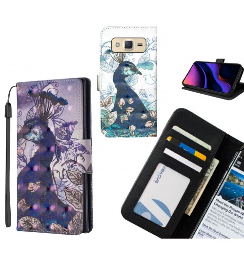 Galaxy J2 Case Leather Wallet Case 3D Pattern Printed