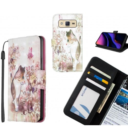 Galaxy J2 Case Leather Wallet Case 3D Pattern Printed