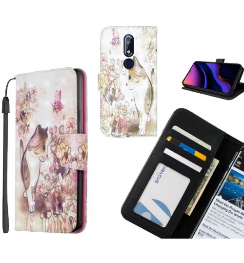 Nokia 7.1 Case Leather Wallet Case 3D Pattern Printed