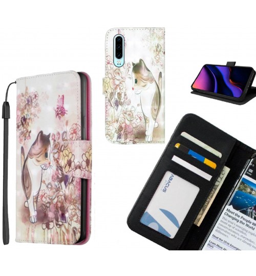 Huawei P30 Case Leather Wallet Case 3D Pattern Printed