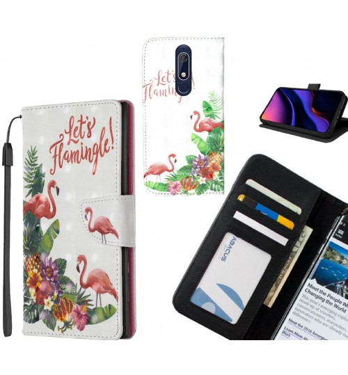 Nokia 5.1 Case Leather Wallet Case 3D Pattern Printed