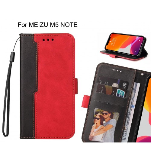 Meizu M5 Note Case Wallet Denim Leather Case Cover - Red