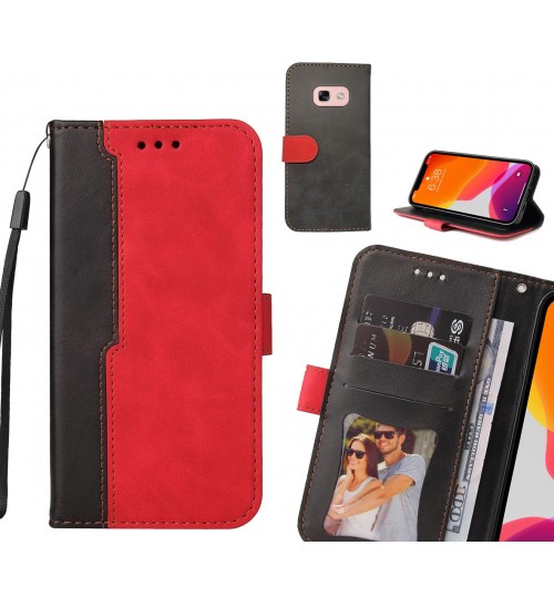Galaxy A3 2017 Case Wallet Denim Leather Case Cover - Red