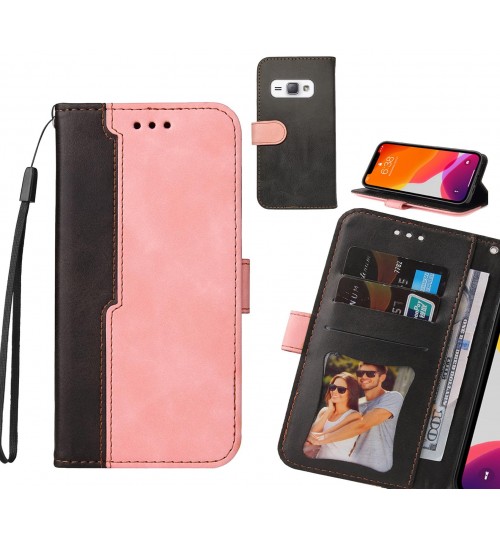 Galaxy J1 2016 Case Wallet Denim Leather Case Cover - Pink
