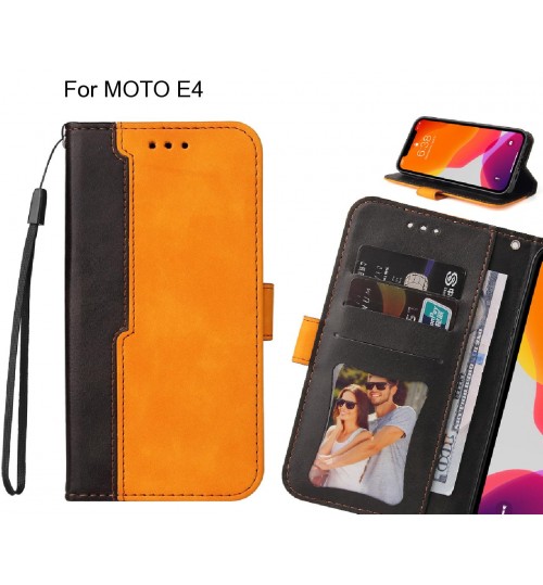 MOTO E4 Case Wallet Denim Leather Case Cover