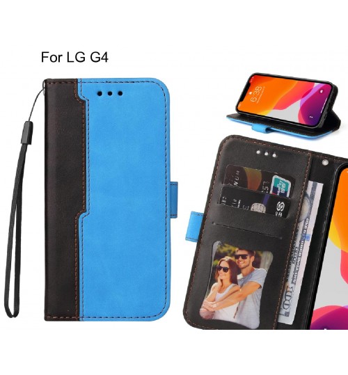 Lg G4 Case Wallet Denim Leather Case Cover - Blue