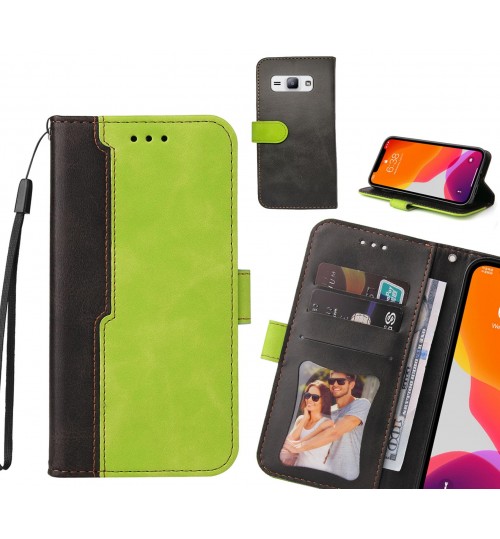 Galaxy J1 Ace Case Wallet Denim Leather Case Cover - Green