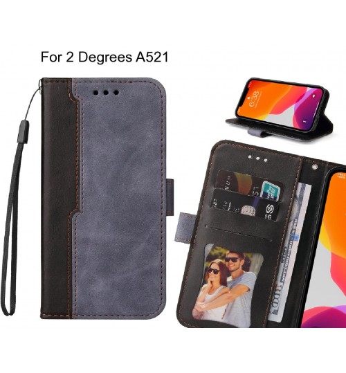 2 Degrees A521 Case Wallet Denim Leather Case Cover - Grey