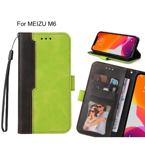 Meizu M6 Case Wallet Denim Leather Case Cover - Green