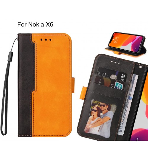 Nokia X6 Case Wallet Denim Leather Case Cover