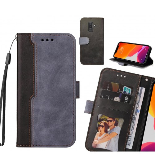 Galaxy J8 Case Wallet Denim Leather Case Cover