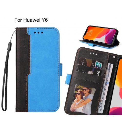 Huawei Y6 Case Wallet Denim Leather Case Cover